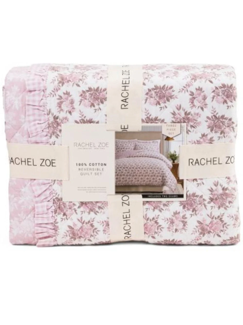 Rachel Zoe Floral Reversible Cotton Quilt set